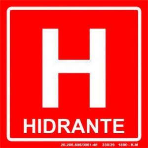 Placas de sinalização de hidrantes